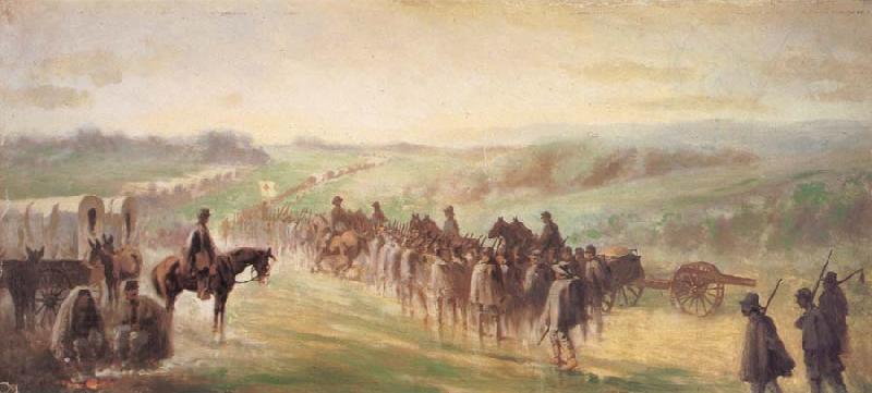 Forbes, Edwin Marching in the Rain After Gettysburg China oil painting art